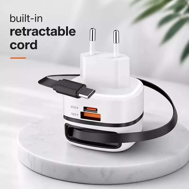 Lādētājs USB C 65W GaN PPS 5V 20V 3A 3.25A