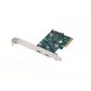 Tīkla karte PCI Express x1 -> 2x USB-C 3.2 Gen 2x1 LED Low Profile