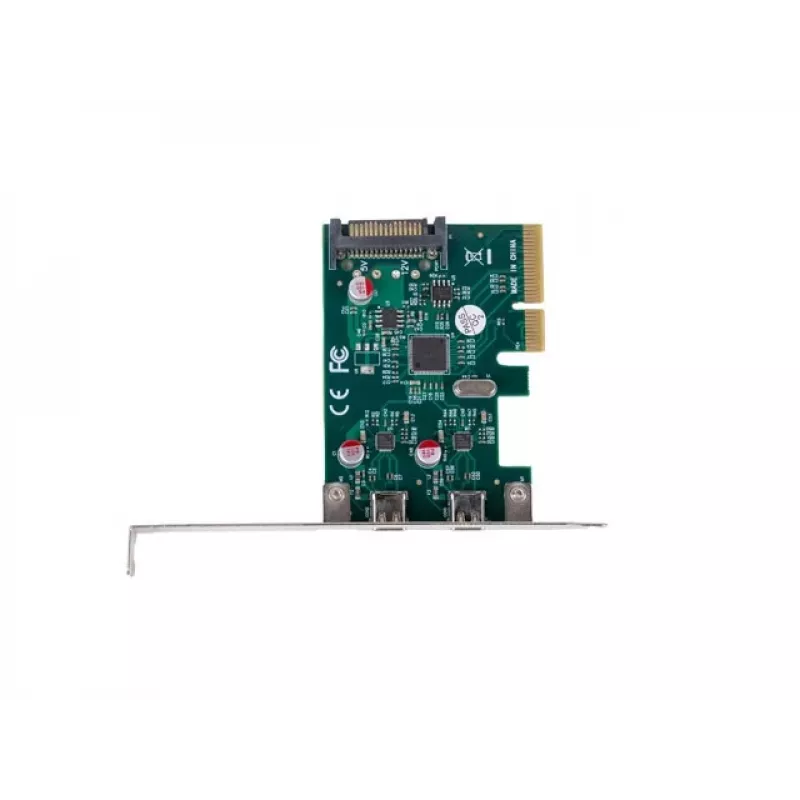Tīkla karte PCI Express x1 -> 2x USB-C 3.2 Gen 2x1 LED Low Profile