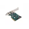 Tīkla karte PCI Express x1 -> 2x USB-C 3.2 Gen 2x1 LED Low Profile