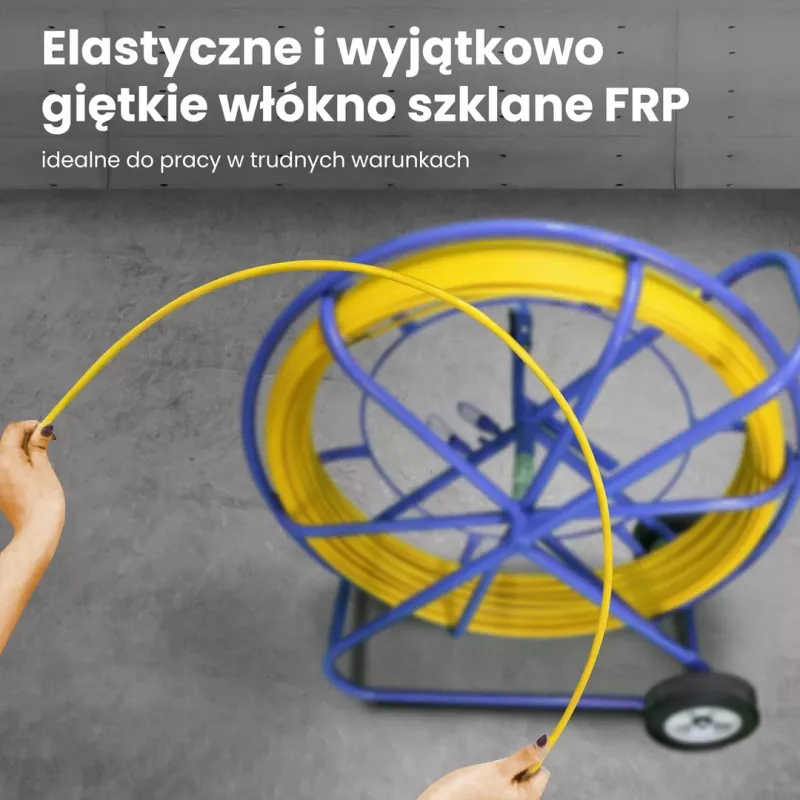 Extralink kabeļu ievilkšanas stienis Pilot 10mm 150m stikla šķiedra FRP, diam. 10mm, gar. 150m, dzeltens