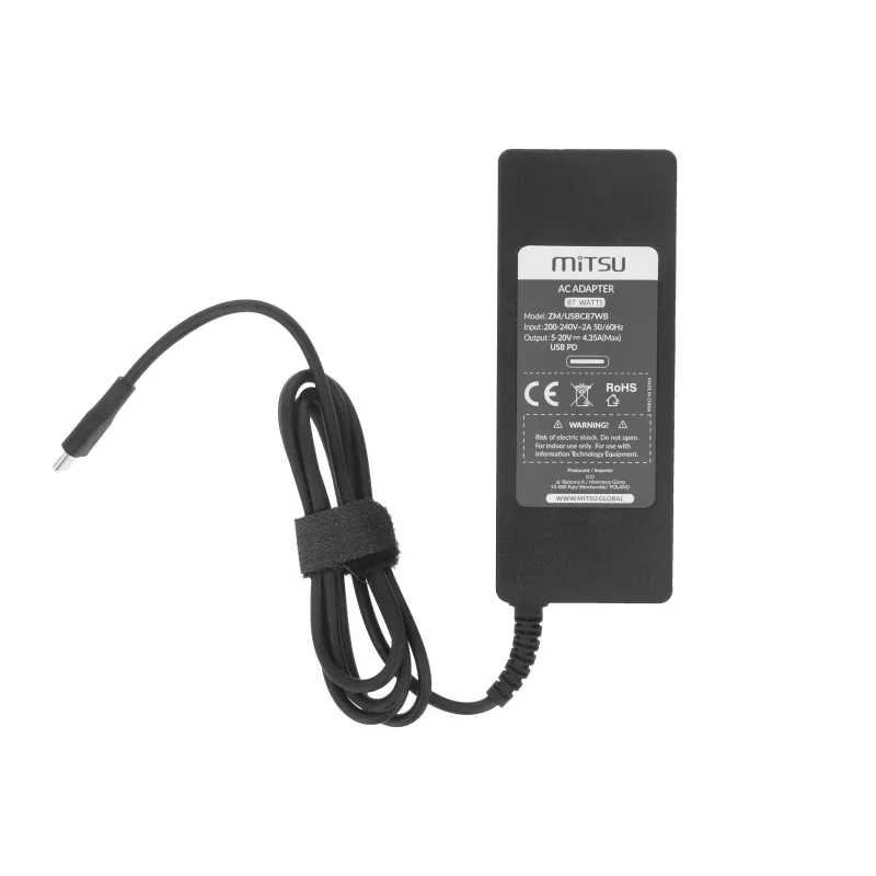 Klēpjdatora lādētājs 87W USB-C 5V-9V-12V-15V/3A, 20V/3.25A, 20.2V/4.3A PD
