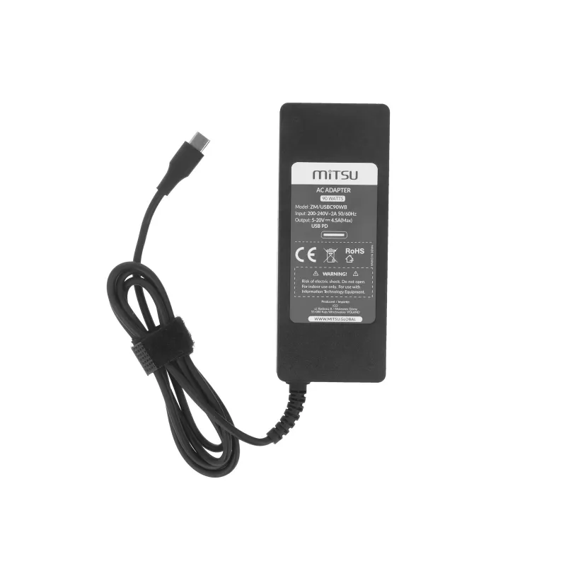 Klēpjdatora lādētājs 90W USB-C 5V-9V-12V-15V/3A, 20V/4.5A PD