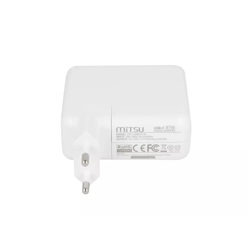 Laptop lādētāja barošanas bloks 87W USB-C 5V-9V-12V-15V/3A, 20V/3.25A, 20.2V/4.3A PD