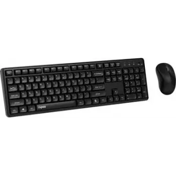 Rapoo 8150M Silent Multi-Mode tastatūra-pele-Set QWERTZ DE Wireless Melns