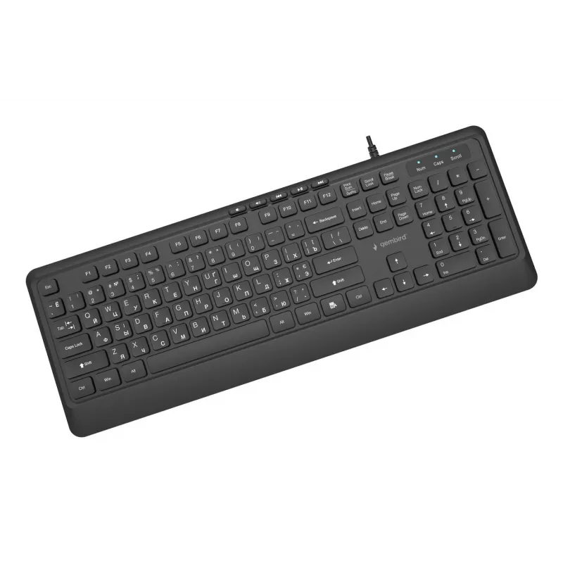 Multivides tastatūra USB CYRILL/Melns KB-MCH-05-CYRL Gembird