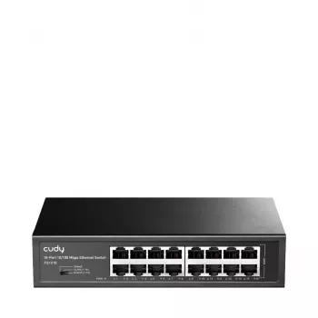 Cudy FS1016 tīkla komutators Fast Ethernet (10/100) melns