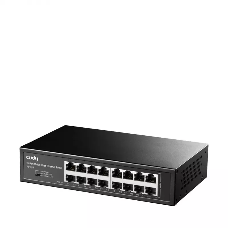Cudy FS1016 tīkla komutators Fast Ethernet (10/100) melns