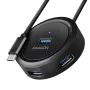 AXAGON HUE-P1C 4x USB 3.2 Gen 1 apaļš centrmezgls 30 cm USB-A kabelis - Kabelis - Digitālie/Datu