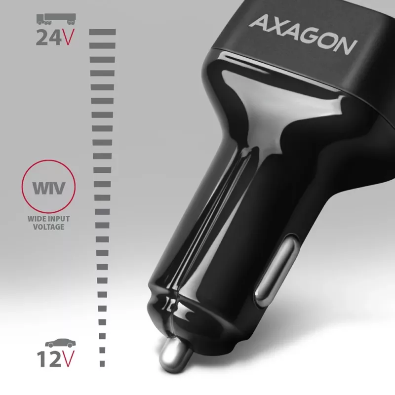 AXAGON PWC-PQ38 38W automašīnas lādētājs 2x ports USB-A+C