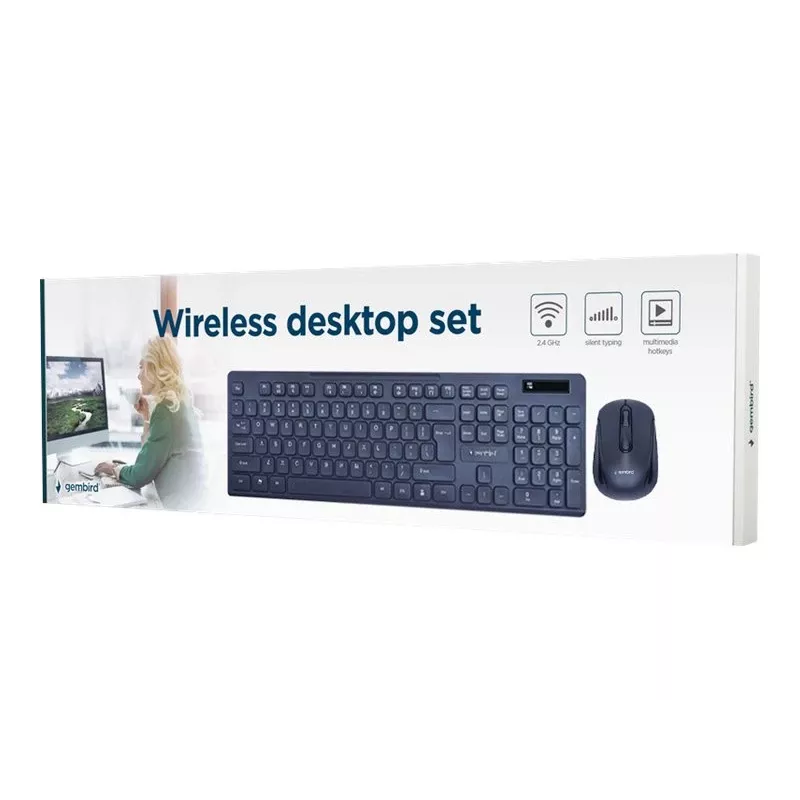 Gembird KBS-WCH-03 bezvadu tastatūras un peles komplekts, melns
