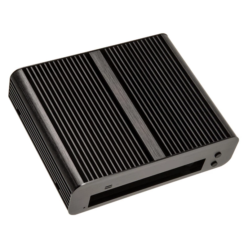 Akasa Euler S Fanless Thin-Mini-ITX Enclosure, OEM - Melns