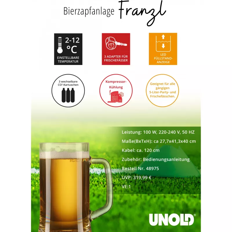 Unold Franzl 5 L alus izlejamā iekārta