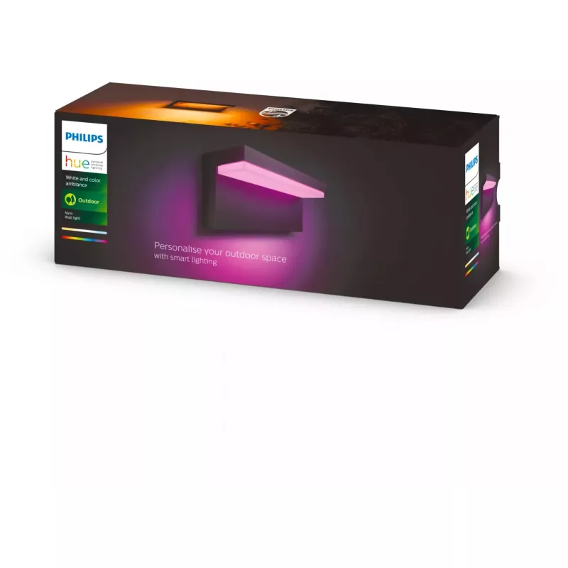 Philips Hue Nyro balta un vēsi balta āra gaisma 1000 lm, melna