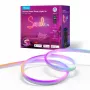 Neona lentes gaisma, LED lente balta, 4 metri, melna