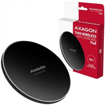 AXAGON WDC-P10T plāns bezvadu ātrās uzlādes paliktnis, Qi 5/7,5/10 W, micro USB
