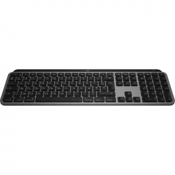 Logitech Master Series MX Keys S for Mac - tastatūra - pilna izmēra - fona apgaismojums - bezvadu - Bluetooth LE - AZERTY - franču - Space-Grey (920-011625)