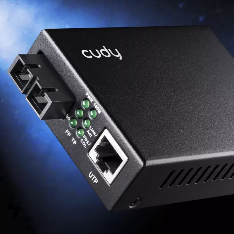 Cudy MC100SA-20 tīkla multivides pārveidotājs 100 Mbit/s 1310 nm vienmoda Melns