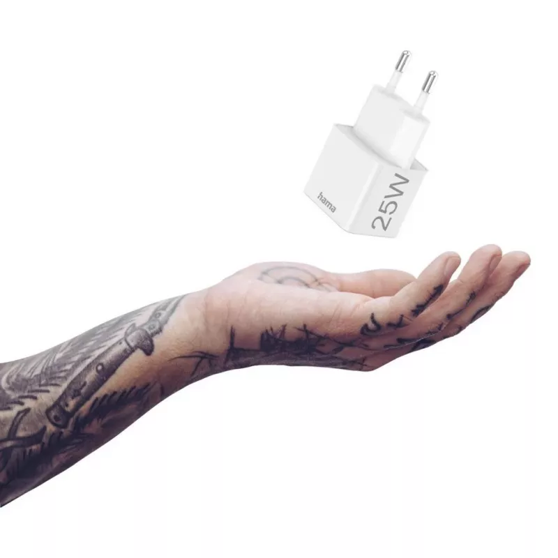 Hama 00201652 lādētājs 220V USB-C PD/Qualcomm 25W balts