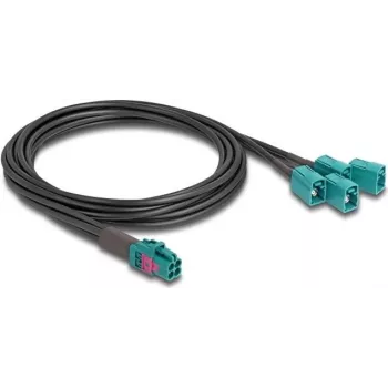 DeLOCK 90118 koaksiālais kabelis 1 m Mini FAKRA Z 4 x FAKRA Z Melns - Zils (90118)