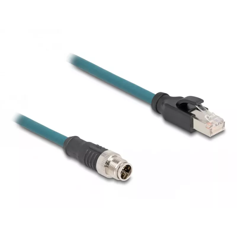 DeLOCK 60077 kabeļa adapteris M12 RJ-45 melns - tirkīzzaļš (60077)