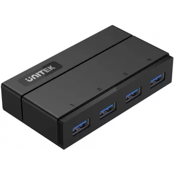 UNITEK Y-HB03001 saskarnes centrmezgls USB 3.2 Gen 1 (3.1 Gen 1) Type-B 5000 Mbit/s Melns