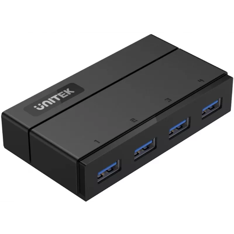 UNITEK Y-HB03001 saskarnes centrmezgls USB 3.2 Gen 1 (3.1 Gen 1) Type-B 5000 Mbit/s Melns