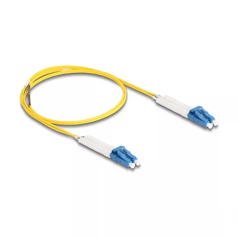 Delock optiskais kabelis LC Duplex uz LC Duplex Singlemode OS2 ar leņķa savienotāju 1 m