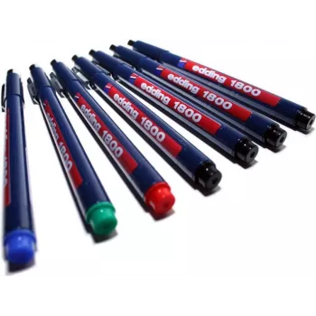 Edding 1800 profipen - pildspalva ar vāciņu un gēla tinti - sarkana - zila - plastmasa - 0,7 mm - metāls (4-180007002)