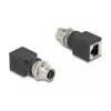 Delock M12 adapteris X-kodēts 8 kontaktu ligzda uz RJ45 ligzdu taisns
