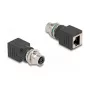 Delock M12 adapteris X-kodēts 8 kontaktu ligzda uz RJ45 ligzdu taisns