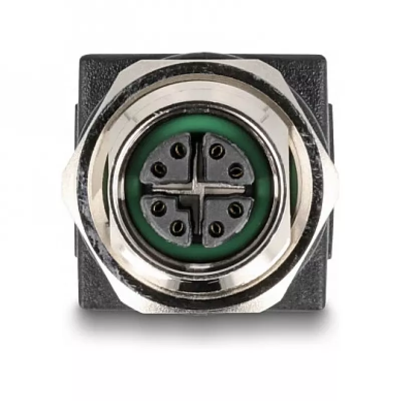 Delock M12 adapteris X-kodēts 8 kontaktu ligzda uz RJ45 ligzdu taisns