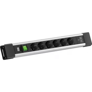 BACHMANN CONNECTUS 6xCEE7/3 1x slēdzis, 1xUSB C/C 45W L=2,0m CEE7/7 Pelēks (BM0022770)