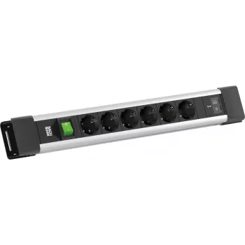 BACHMANN CONNECTUS 6xCEE7/3 1x slēdzis, 1xUSB C/C 65W L=2,0m CEE7/7 Pelēks (BM0022776)