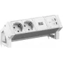 BACHMANN DESK2 ALU balta 2xCEE7/3, 1xUSB C/C 45W L=0,2m RAL9010 (BM0022042)