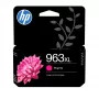 HP 963XL augstas ietilpības fuksīna oriģinālā tintes kasetne, augsta (XL) ietilpība, fuksīna, pigmenta tinte, 23.25 ml, 1 gab., atsevišķs iepakojums