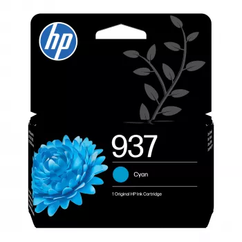 HP 937 ciāna oriģināla tintes kasetne, standarta ražība, ciāna, 1 gab., 800 lapas, viena paka