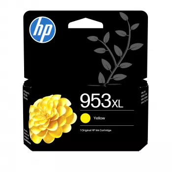 HP 953XL augstas ietilpības dzeltena oriģinālā tintes kasetne, Augsta, Dzeltena, Pigmenta tinte, 18 ml, 1 gab., Viena iepakojumā