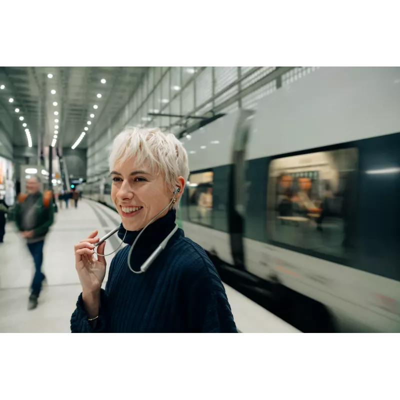 Verbatim TruSound ANC kakla siksnas austiņas, pelēkas, bezvadu, 20–20000 Hz, mūzika/ikdiena, 46,5 g, austiņas, pelēka