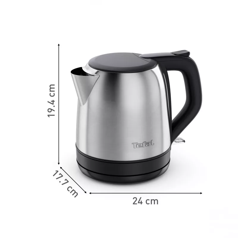Tefal Subito Mini KO5S2DE0 elektriskā tējkanna 1 L 2400 W Melna, nerūsējošais tērauds