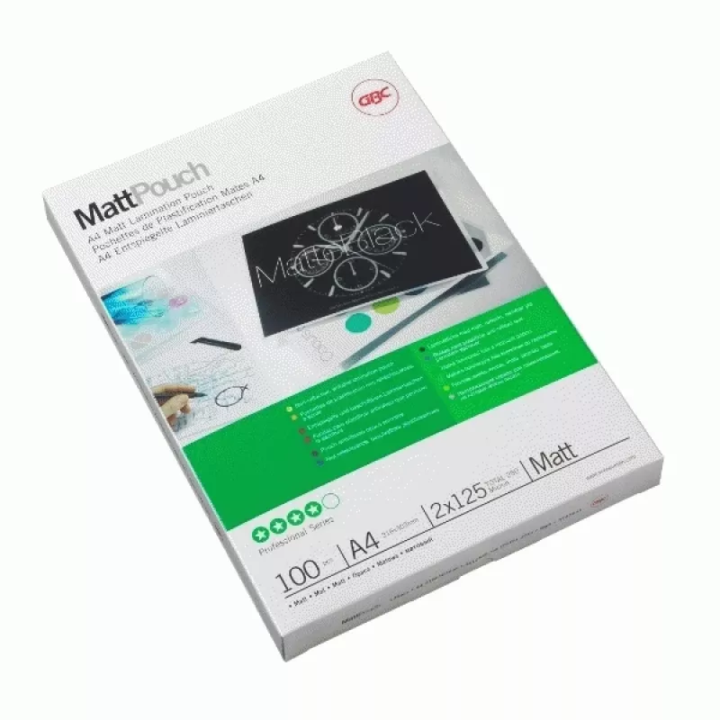 GBC Laminēšanas Plēves A4 Matētas 100 Mikroni, Matēta, A4, 216 mm, 0,2 mm, 303 mm, 100 gab.