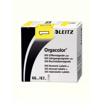 Leitz Orgacolor pašlīmējoša etiķete, noapaļots taisnstūris, dzeltena