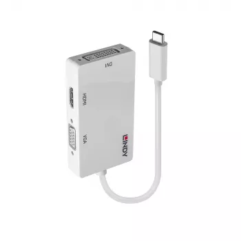 Lindy USB Type C uz trīskāršu displeju pārveidotājs, 3840 x 2160 pikseļi