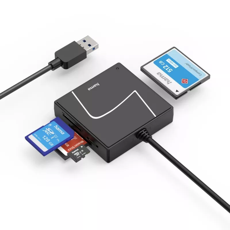 Hama 00200148 karšu lasītājs USB 3.2 Gen 1 (3.1 Gen 1) Type-A/Type-C melns