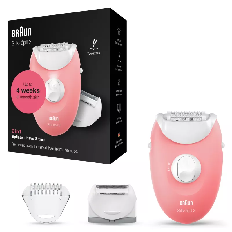 Braun Silk-epil 3-277 epilators, balts/rozā