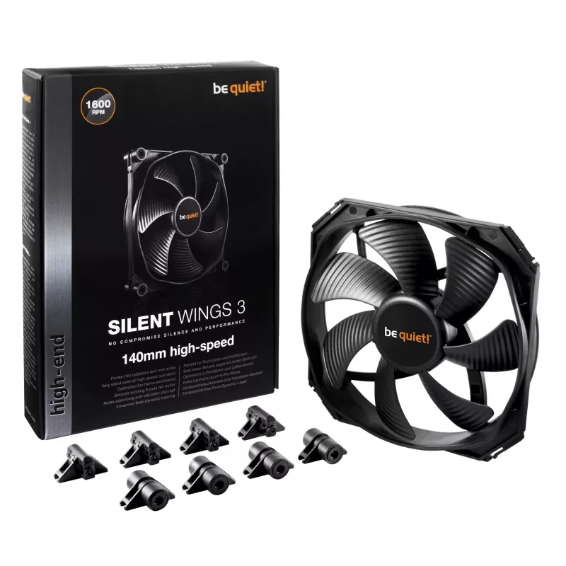 be quiet! SilentWings 3 datora korpusa ventilators 14 cm melns