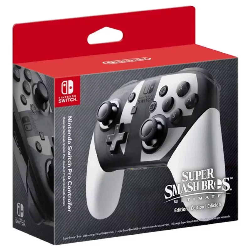 Nintendo Switch Pro kontrolieris Super Smash Bros. Ultimate Edition melns, pelēks, balts Bluetooth spēļu kontrolieris analogs / digitāls Nintendo Switch