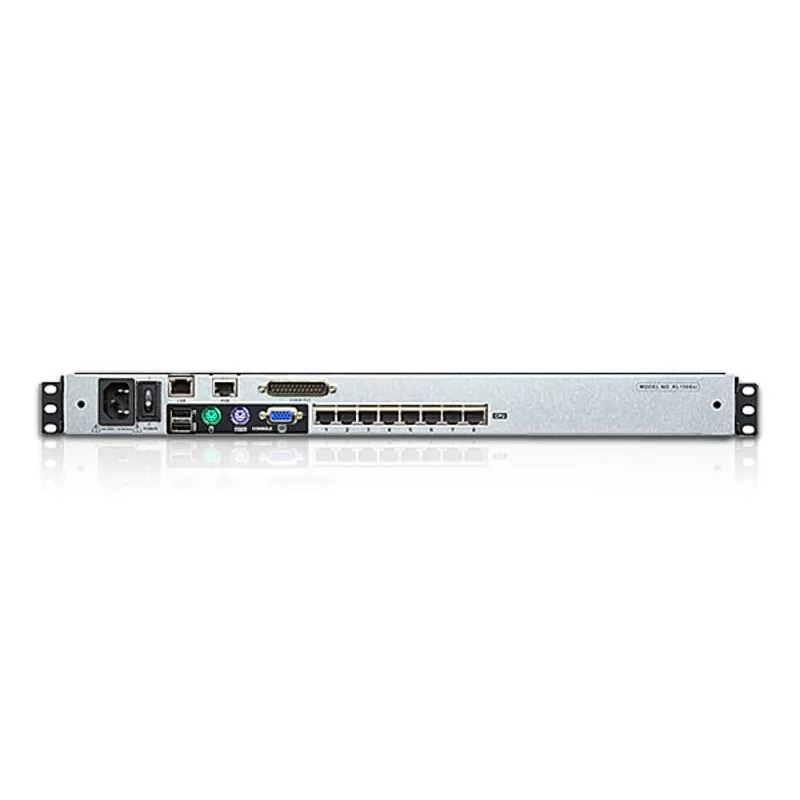 ATEN KL1508AiN 8 portu divu sliežu LCD KVM over IP plaukta konsole