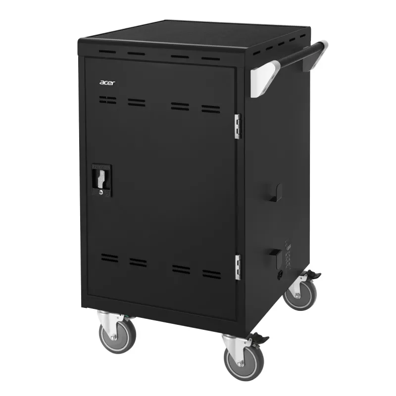 Acer E32c+ - Uzlādes ratiņi 32 sloti (Lielbritānijas kontaktdakša), Pārnēsājamu ierīču pārvaldības ratiņi, Melni, Novietojami uz grīdas, 2.6 cm, 39.5 cm, 30.1 cm