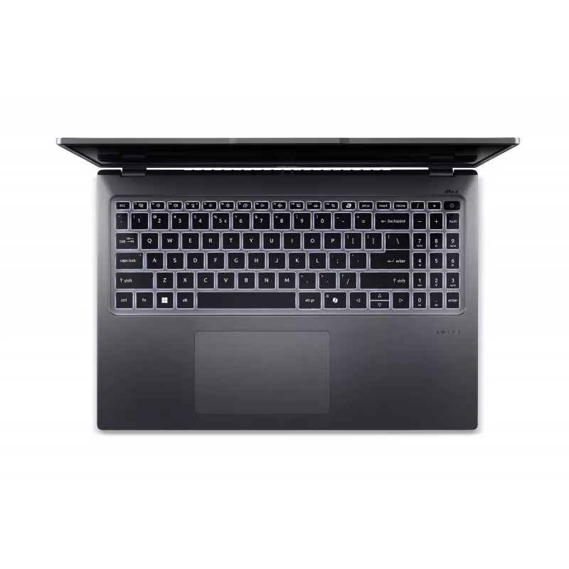 Acer Swift Go 16 SFG16-72-782U Intel Core Ultra 7 155U Portatīvais dators 40,6 cm (16 collu) 3.2K 16 GB LPDDR5-SDRAM 1 TB SSD Wi-Fi 6E (802.11ax) Windows 11 Home Pelēks